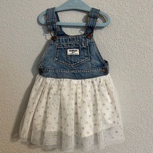 Oshkosh denim overall dress with tulle, Valentine’s Day outfit